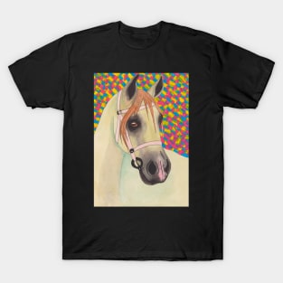 White arabian horse with splash of colors T-Shirt